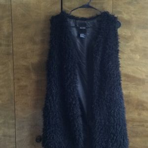 Long fake fur vest